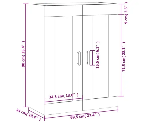 Seinakapp, Must, 69,5 X 34 X 90 cm Tehispuit