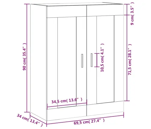 Prie Sienos Montuojama Spintelė, Betono, 69,5X34X90cm Mediena