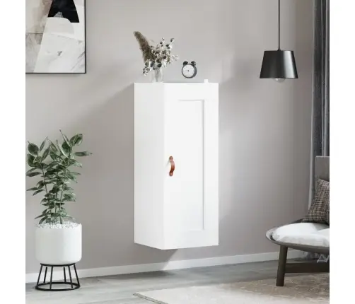 Sienas Skapītis, Balts, 34,5X34X90 Cm, Inženierijas Koks Vidaxl