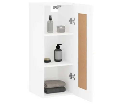 Sienas Skapītis, Balts, 34,5X34X90 Cm, Inženierijas Koks Vidaxl