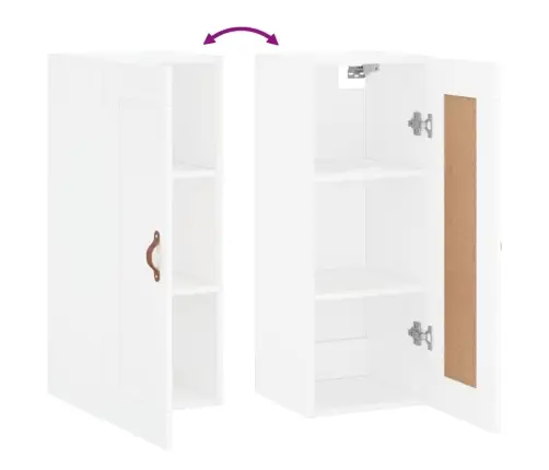 Sienas Skapītis, Balts, 34,5X34X90 Cm, Inženierijas Koks Vidaxl