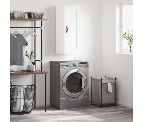 Sienas Skapītis, Balts, 34,5X34X90 Cm, Inženierijas Koks Vidaxl