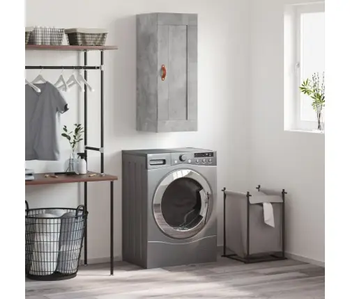 Sienas Skapītis, 34,5X34X90Cm, Inženierijas Koks, Betona Pelēks Vidaxl