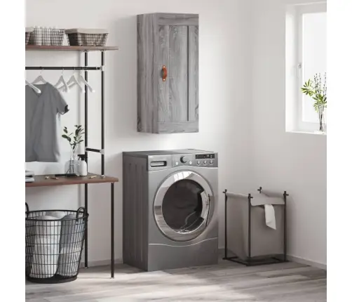 Sienas Skapītis, 34,5X34X90 Cm, Inženierijas Koks, Pelēks Koks Vidaxl Sienas Skapītis, 34,5X34X90 Cm, Inženierijas Koks, Pelēks Koks Vidaxl