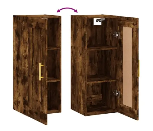 Sienas Skapītis, 34,5X34X90 Cm, Inženierijas Koks, Ozolkoka Vidaxl