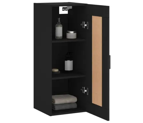 Sienas Skapītis, Melns, 34,5X34X90 Cm, Inženierijas Koks Vidaxl