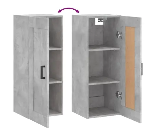 Sienas Skapītis, 34,5X34X90Cm, Inženierijas Koks, Betona Pelēks Vidaxl