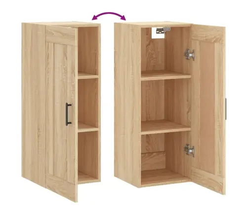 Sienas Skapītis, 34,5X34X90 Cm, Inženierijas Koks, Ozolkoka Vidaxl