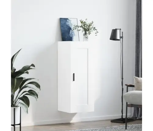 Sienas Skapītis, Balts, 34,5X34X90 Cm, Inženierijas Koks Vidaxl