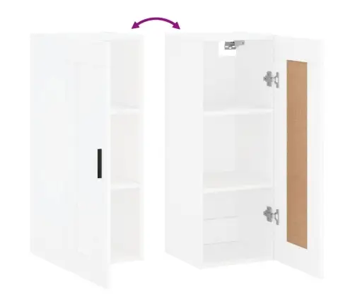 Sienas Skapītis, Balts, 34,5X34X90 Cm, Inženierijas Koks Vidaxl