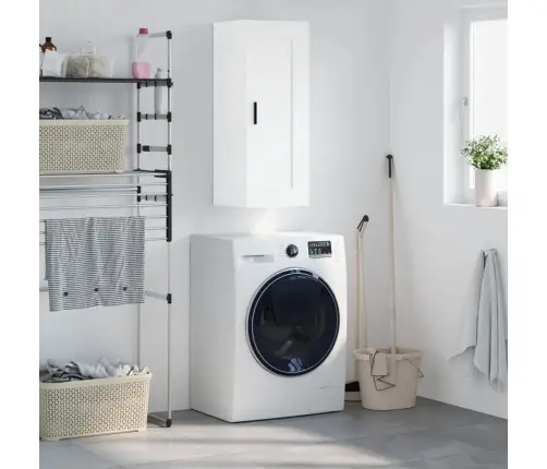 Sienas Skapītis, Balts, 34,5X34X90 Cm, Inženierijas Koks Vidaxl