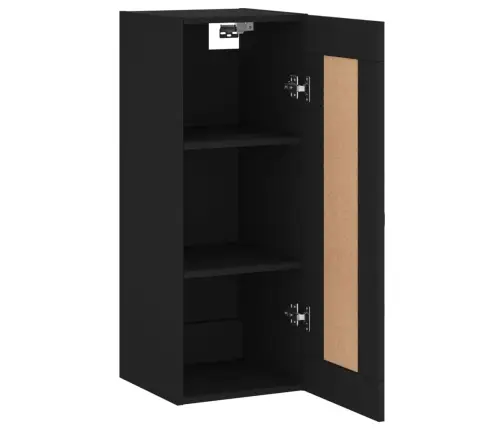 Sienas Skapītis, Melns, 34,5X34X90 Cm, Inženierijas Koks Vidaxl