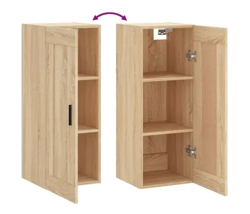 Sienas Skapītis, 34,5X34X90 Cm, Inženierijas Koks, Ozolkoka Vidaxl