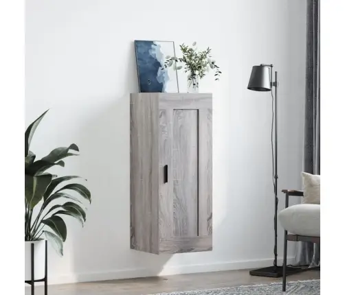 Sienas Skapītis, 34,5X34X90 Cm, Inženierijas Koks, Pelēks Koks Vidaxl