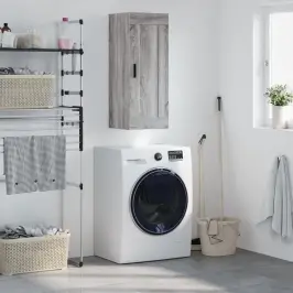 Sienas Skapītis, 34,5X34X90 Cm, Inženierijas Koks, Pelēks Koks Vidaxl