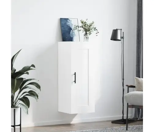 Sienas Skapītis, 34,5X34X90 Cm, Inženierijas Koks, Balts Vidaxl