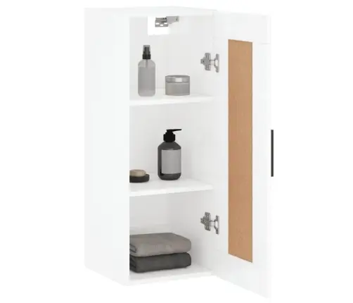 Sienas Skapītis, 34,5X34X90 Cm, Inženierijas Koks, Balts Vidaxl