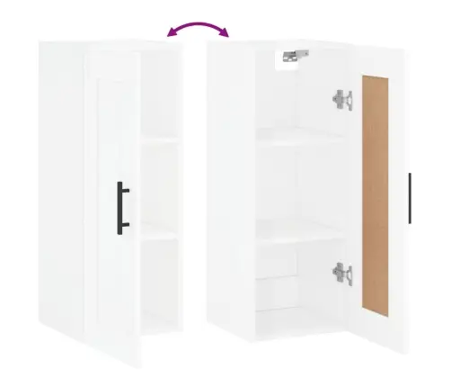 Sienas Skapītis, 34,5X34X90 Cm, Inženierijas Koks, Balts Vidaxl