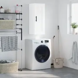 Sieninė Spintelė, Balta, 34,5X34X90cm Apdirbta Mediena, Blizgi