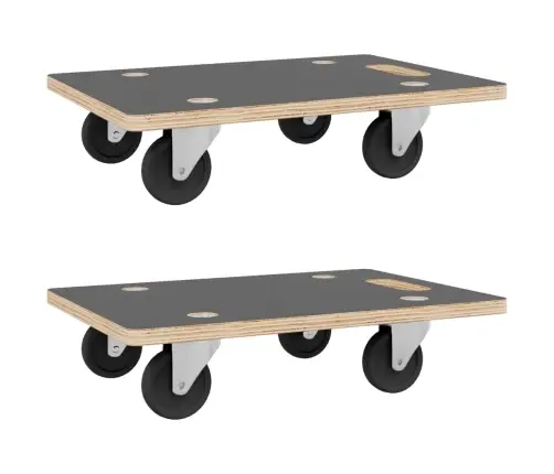 Transpordikärud 2 Tk, Ristküliku Kuju, 50X35X11,5 Cm 250 Kg