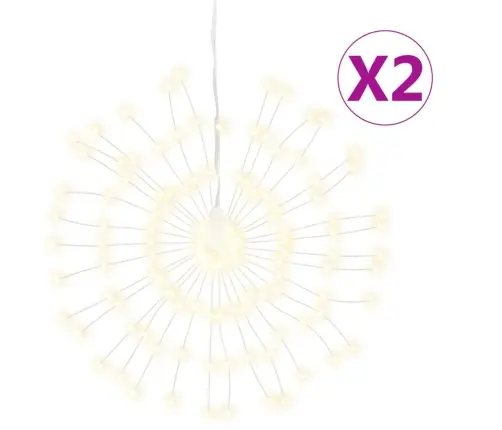Ziemassvētku Dekorācijas 2 Gab., 140 Led, Silti Baltas, 17 Cm Vidaxl