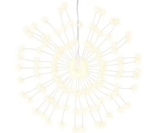 Kalėdiniai Šviestuvai Fejerverkai, 8Vnt., Šilti Balti, 140 Led