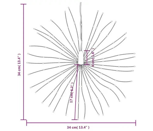 Ziemassvētku Dekorācijas 8 Gab., 140 Led, Vēsi Baltas, 17 Cm Vidaxl