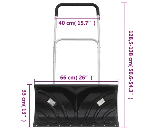 Sniega Lāpsta Ar Izvelkamu Rokturi, Melna, 66 Cm, Tērauds Vidaxl