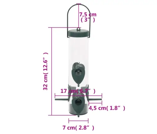 Linnusöötjad 3 Tk, Tumeroheline, 17 X 17 X 32 Cm