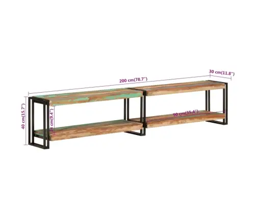 Televizoriaus Spintelė, 200X30X40cm Perdirbta Mediena