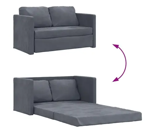 Grīdas Dīvāngulta, Tumši Pelēka, 122X204X55 Cm, Samts Vidaxl