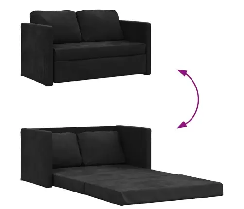 Grīdas Dīvāngulta, Melna, 122X204X55 Cm, Samts Vidaxl