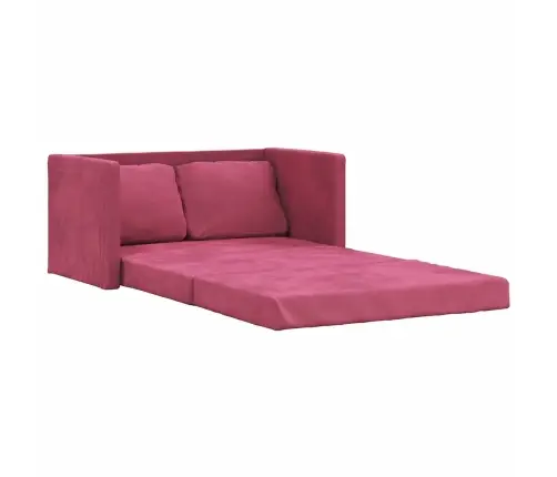 Grindų Sofa-Lova, 2-1, Raudonojo Vyno, 122X204X55cm Aksomas