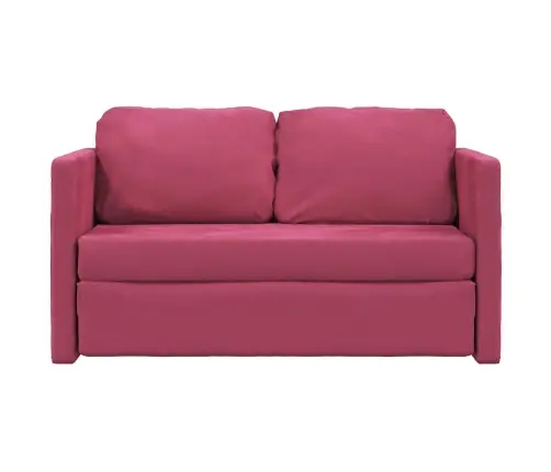 Grindų Sofa-Lova, 2-1, Raudonojo Vyno, 122X204X55cm Aksomas
