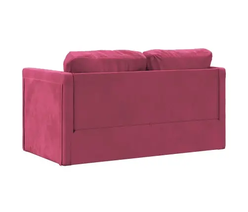 Grindų Sofa-Lova, 2-1, Raudonojo Vyno, 122X204X55cm Aksomas