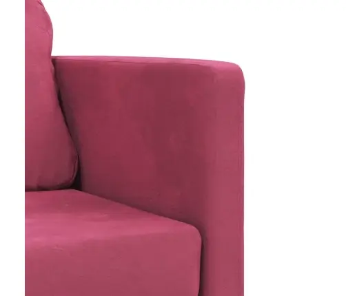 Grindų Sofa-Lova, 2-1, Raudonojo Vyno, 122X204X55cm Aksomas