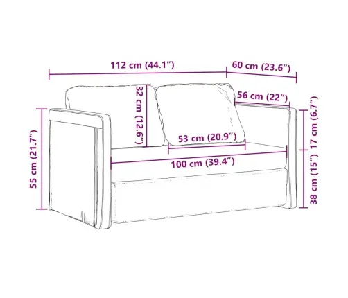 Grīdas Dīvāngulta, Melna, 112X174X55 Cm, Audums Vidaxl