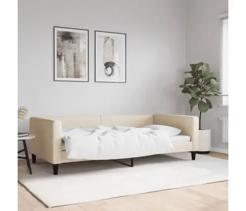 Dīvāngulta, Bēša, 100X200 Cm, Audums Vidaxl