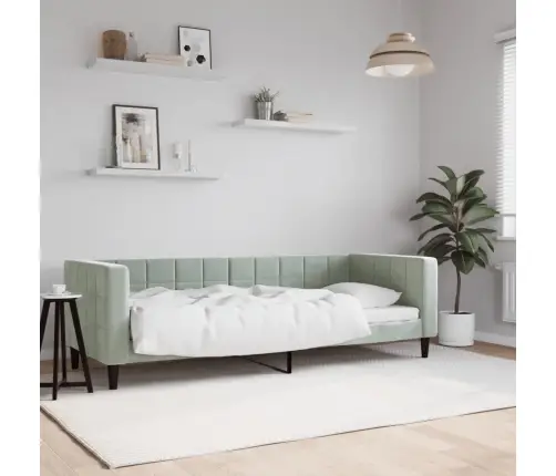 Dīvāngulta, Gaiši Pelēka, 80X200 Cm, Samts Vidaxl