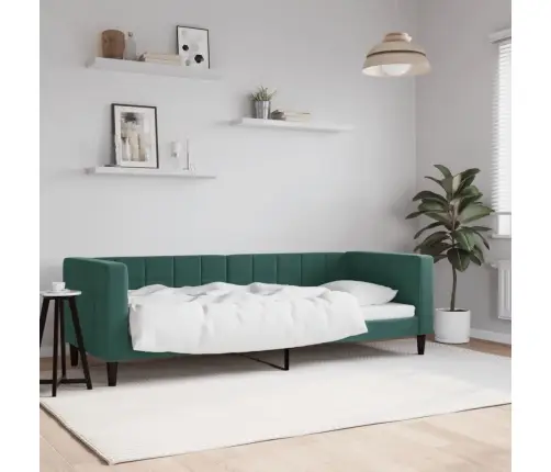 Dīvāngulta, Tumši Zaļa, 80X200 Cm, Samts Vidaxl