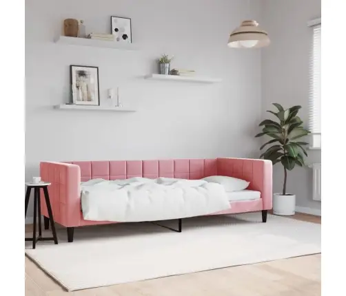Dīvāngulta, Rozā, 80X200 Cm, Samts Vidaxl