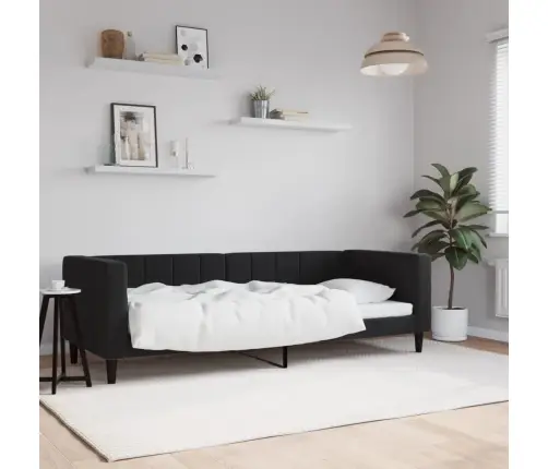 Dīvāngulta, Melna, 80X200 Cm, Samts Vidaxl