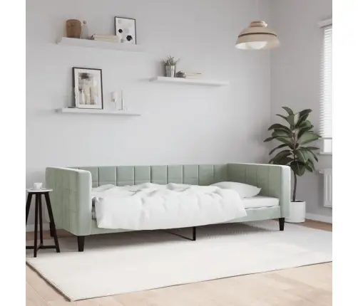 Päevavoodi, Helehall, 90 X 200 cm Samet