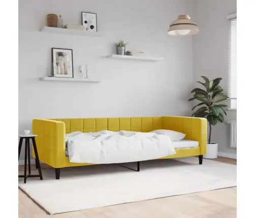 Dīvāngulta, Dzeltena, 90X200 Cm, Samts Vidaxl