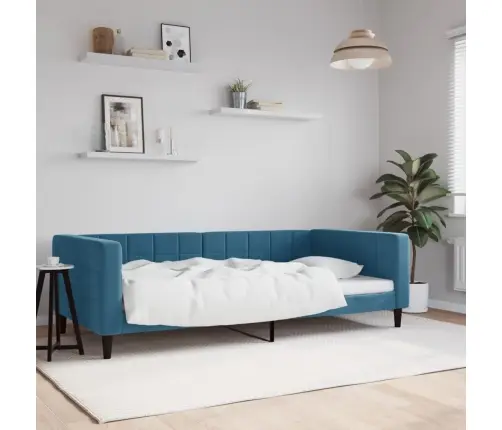 Dīvāngulta, Zila, 100X200 Cm, Samts Vidaxl