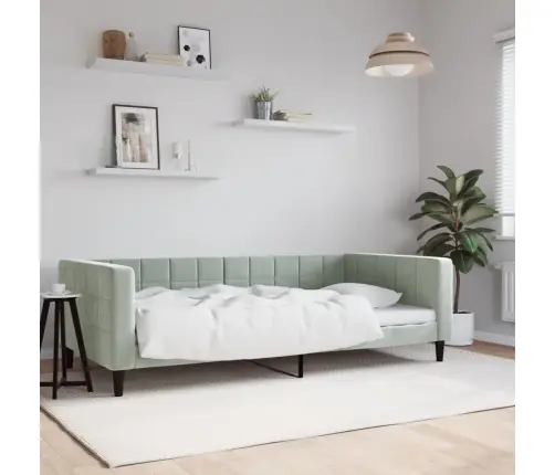 Dīvāngulta, Gaiši Pelēka, 100X200 Cm, Samts Vidaxl