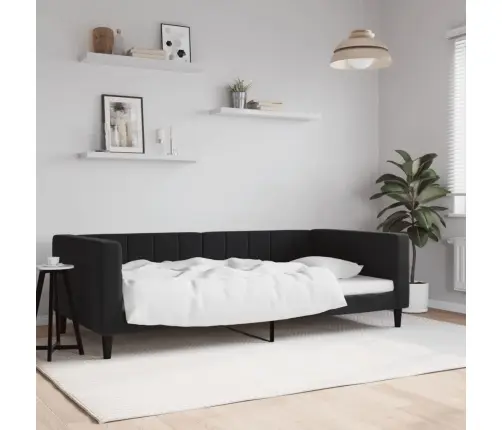 Dīvāngulta, Melna, 100X200 Cm, Samts Vidaxl