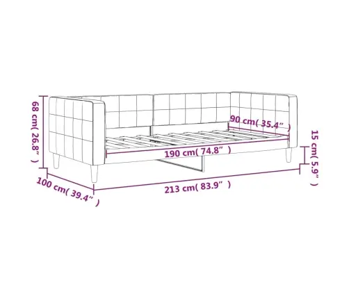 Sofa, Juodos Spalvos, 90X190cm Aksomas