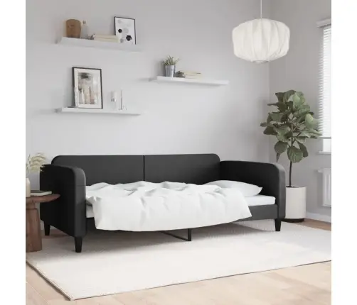 Dīvāngulta, Melna, 100X200 Cm, Audums Vidaxl