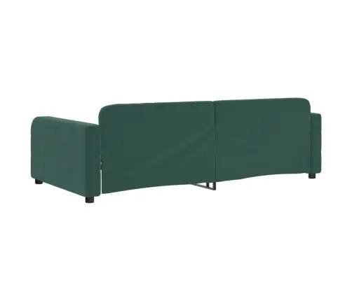 Dīvāngulta, Tumši Zaļa, 90X200 Cm, Samts Vidaxl
